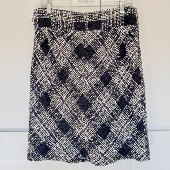 Antonio Melani, Black & White Plaid Tweed Pencil Skirt/Mini Skirt, Women's 6 - Picture 9 of 11